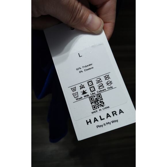 NWT Velvet sapphire blue tiered midi holiday dress elegant balloon sleeve sz L - Picture 8 of 11